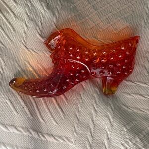 Fenton Hobnail glass slipper antique vintage